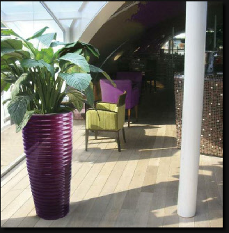 Tall tapered ribbed AC planter Tall tapered ribbed AC planter