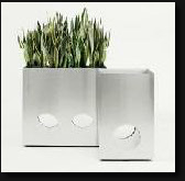 Stainless steel 'Onlogo' planter Stainless steel 'Onlogo' planter